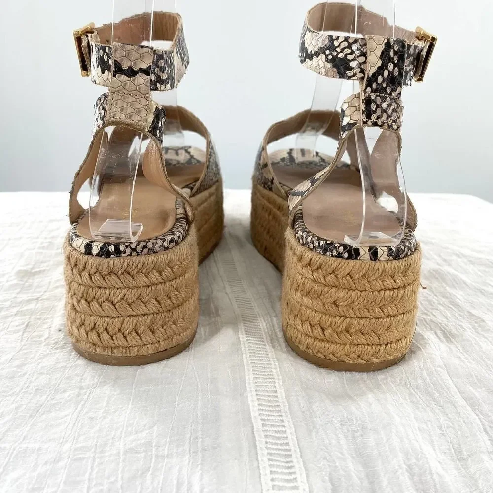 NWT KAANAS Women's Trinidad Espadrille Platofrm Wedge Ankle Strap Sandal Size 7